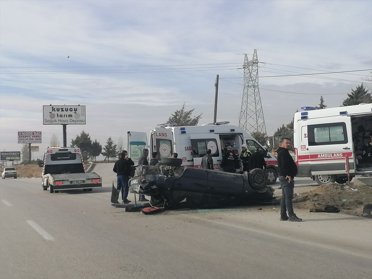 Ereğli’de Takla Atan Araçta Sürücü Yaralandı
