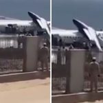 Okyanusa acil iniş yapan uçaktan böyle tahliye edildiler