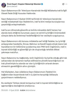 Türkiye, Irak’ın Egemenliğine Destek Verdi